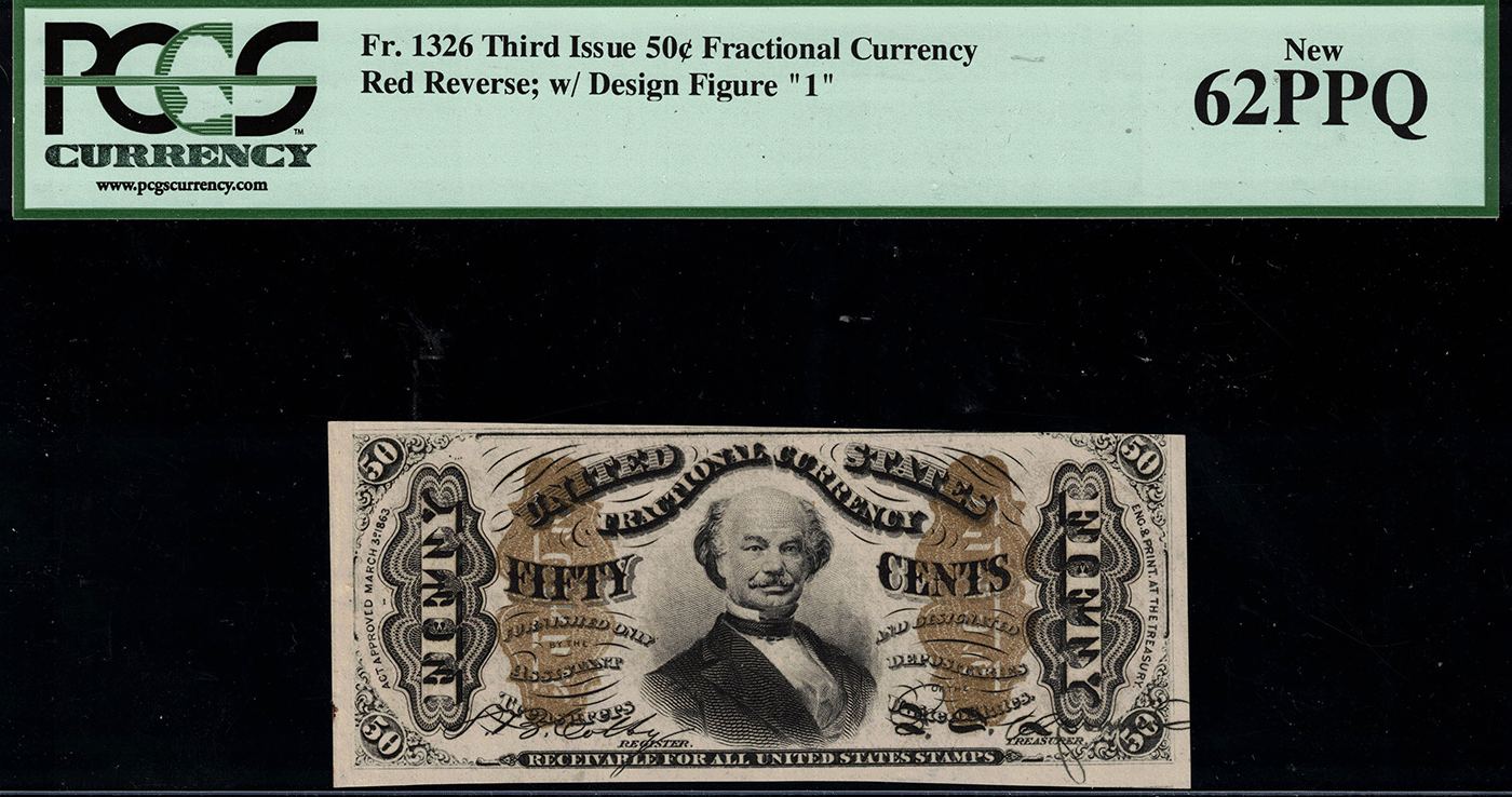 FR-1326 $0.50 Third Issue Fractional Currency - 50 Cents - Graded PCGS  62PPQ - Tony's Restaurant in Alton, IL